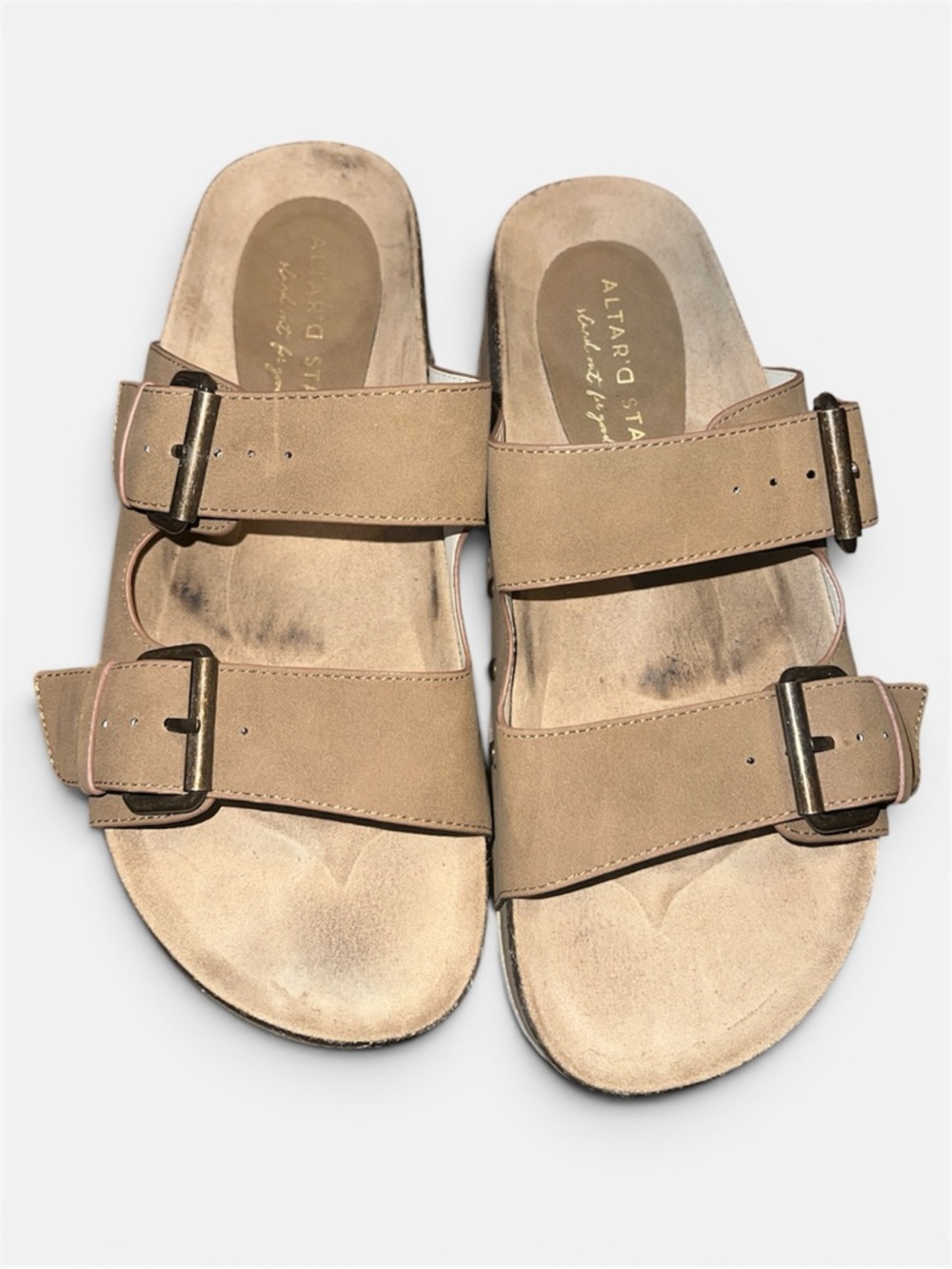 ALTARD STATE Women’s Double-Buckle Platform Slide Sandals in Brown SZ 8 - Picture 3 of 5